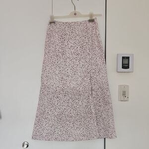 Light Pink Floral A-Line Maxi Skirt